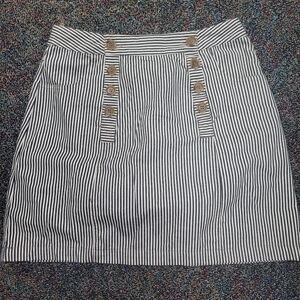 Listiele Navu & White Striped Button-Front Mini Skirt